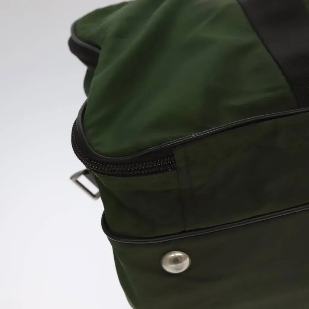 PRADA Boston Bag Nylon Khaki Silver